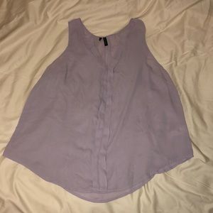 Violet polyester v-neck blouse